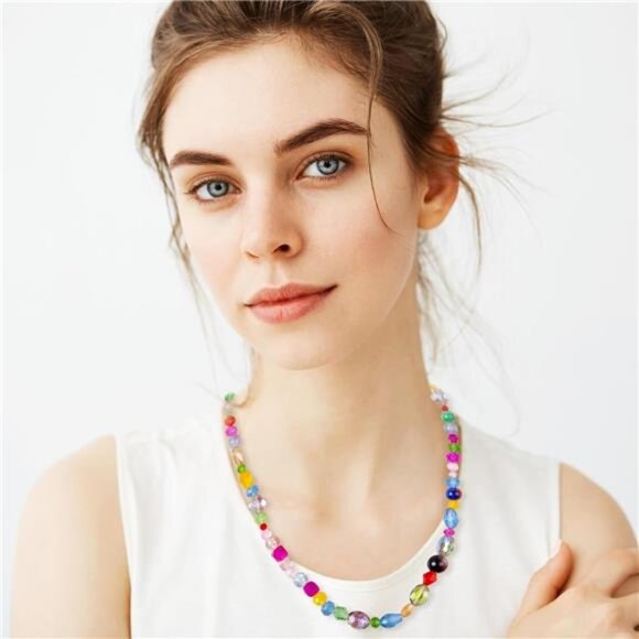 636pcs Glass Beads for Jewelry Making, Loose Sparkly Beads Hole - Picture 7 of 7